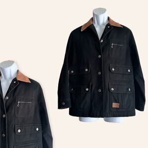 Ralph Lauren Black Denim Hunting Jacket – Utility Chore Coat P/M
